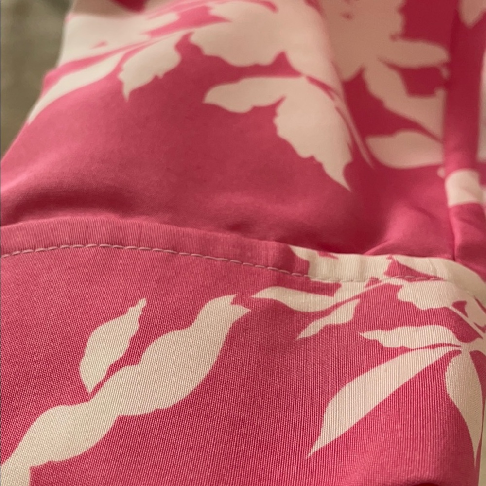 SAKS 100% shantung silk pink floral SHIRT NWOT - Picture 5 of 9